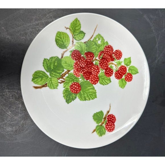 Vtg 1970s SEYMOUR MANN EDA FRAMBOISIER Salad Dessert Plates Set of 3 Raspberries - Picture 11 of 16